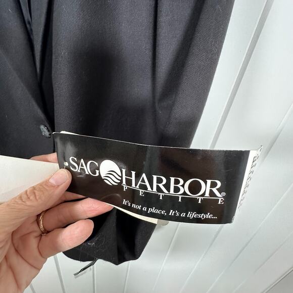 New Old Stock Women's 12 Petite 100% Wool Blazer Sag Harbor One Button Lined Y2K - Picture 10 of 10